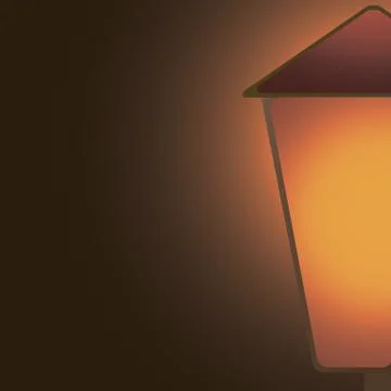 Lantern shining in the dark Right Stock Illustration