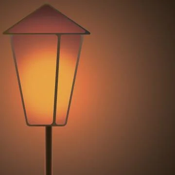 Lantern shining in the dark on the top left Stock Illustration