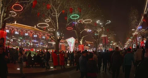 Lantern show in Xian Video stock 97420289