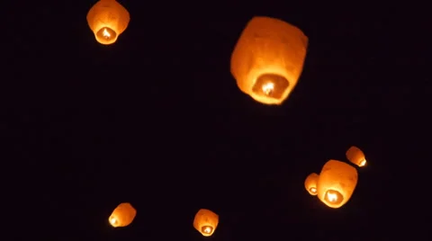 Lantern in the sky Stock Footage 46395067
