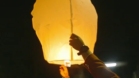 Lantern in the sky Stock Footage 80201754