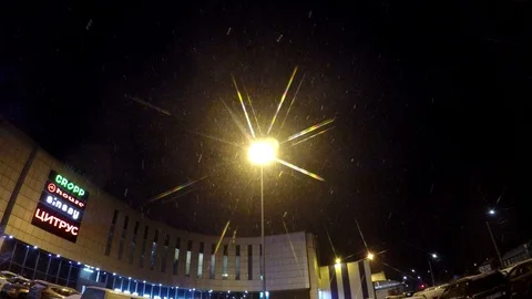 Lantern, snow, evening, winter Stockbeeldmateriaal 124386050