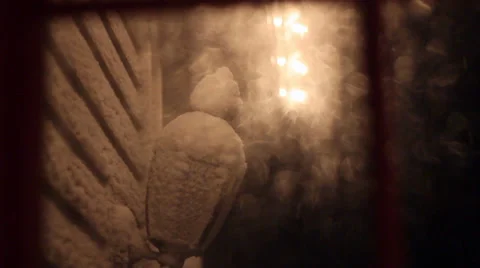 Lantern Snow Window 動画素材 37112757