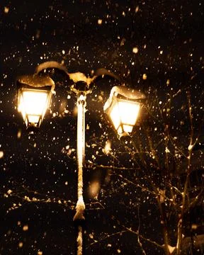 Lantern, Snow, Winter Stock Photos