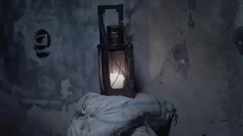 The lantern stands in the night Stock Footage 246978043