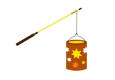 Lantern on string for saint martin day or laternenumzug,traditional in Germany Stock-Illustration