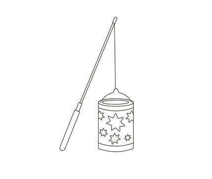 Lantern on string for saint martin day or laternenumzug,traditional in Germany Stock Illustration