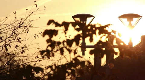 Lantern at sunset Stock Footage 42903711