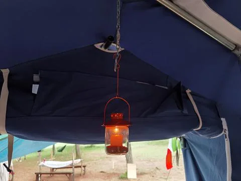 Lantern in a tent Stock Photos