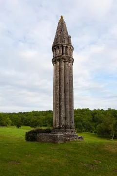 Lantern tower of notre-dame de l'assomption de fenioux.church , xii century Stock Photos