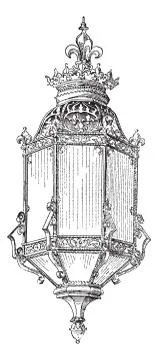 Lantern, vintage engraving. Stock Illustration