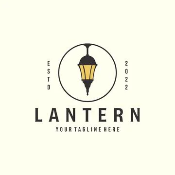 Lantern with vintage style logo vector illustration template design, street l Stock Illustration