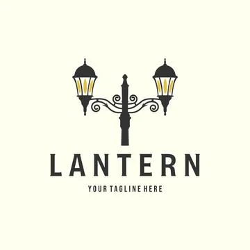 Lantern with vintage style logo vector illustration template design, street l Stock Illustration
