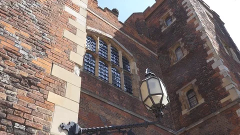 Lantern on the wall of an ancient castle. Stock Footage 77193648