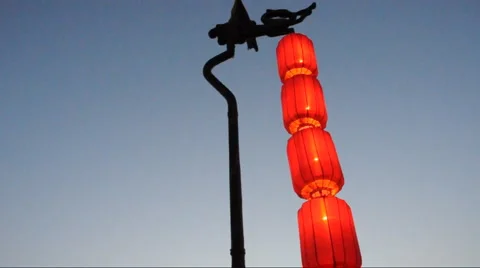 Lantern of xi'an city wall  Stock Footage 886349