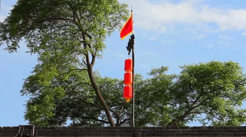 Lantern of xi'an city wall Stock Footage 35530774