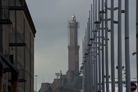 The Lanterna in Genoa, Liguria Stock Photos