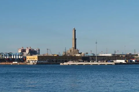 Lanterna - Lighthouse in Genoa Stock Photos