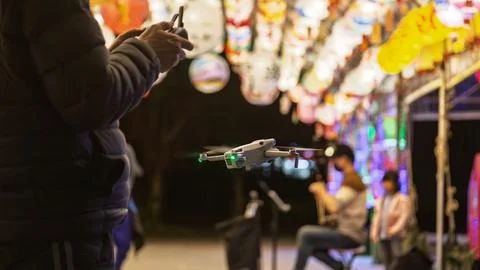 Lanterns and drones Stock Photos