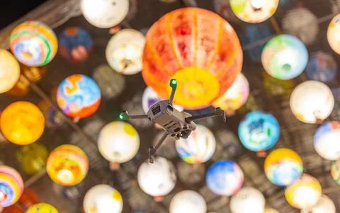 Lanterns and drones Stock Photos