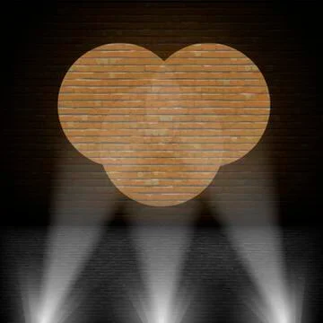 Lanterns Beam on Brick Wall. Stock Illustration