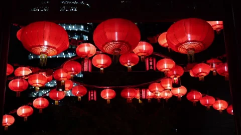 Lanterns in Chinatown, Melbourne Video stock 155959587