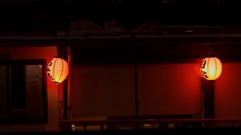 Lanterns Glow on Swaying Boat Floating on Water Stock Footage 312869564