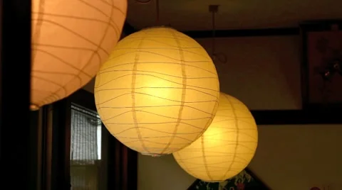Lanterns in Japanese restaurant. Stock Footage 7765738