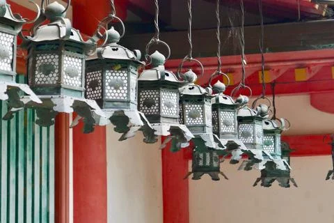 Lanterns at Kisuga Taisha Stock Photos