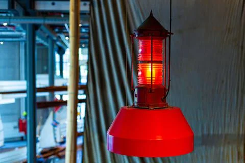 Lanterns for lighting on the ship close up Stock Photos