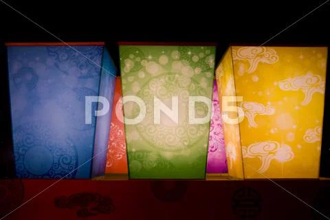 Lanterns at night for chinese new year Stock Photos