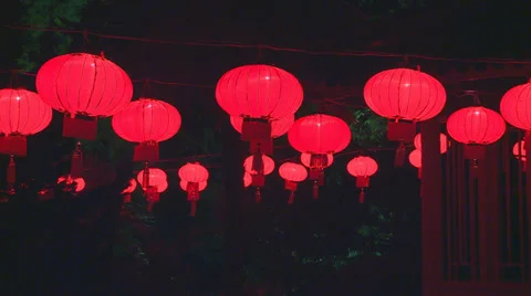 Lanterns at night Stock Footage 36698412
