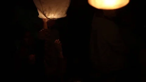 Lanterns at night Stock Footage 72255759
