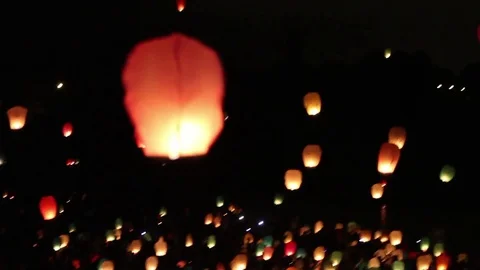 Lanterns at night Video stock 72255766