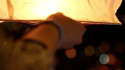 Lanterns at night Stock Footage 72255809