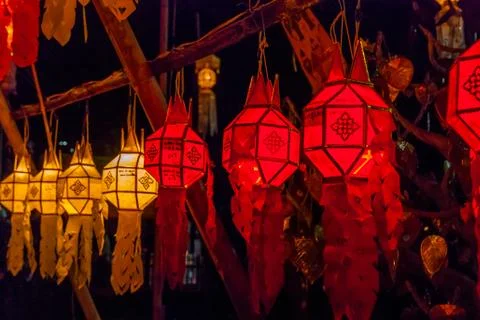 Lanterns at night Stock Photos