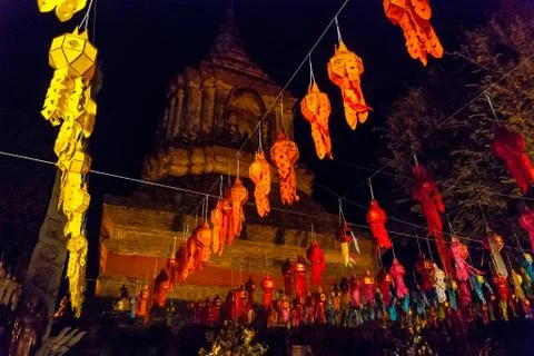 Lanterns at night Stock Photos