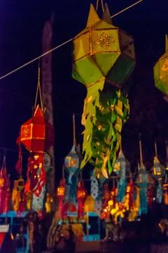 Lanterns at night Stock Photos