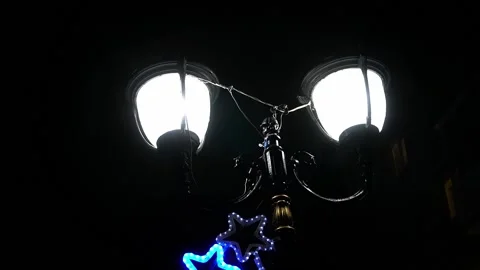 Lanterns on the night street close-up Stock Footage 162095816