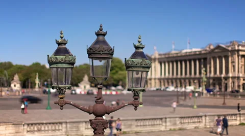 Lanterns on Place de la Concorde, Paris Stock Footage 40351676