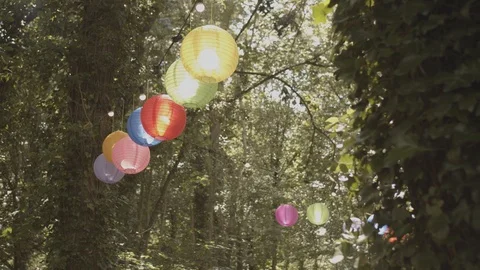 Lanterns in the tree 2 Stockbeeldmateriaal 119074318