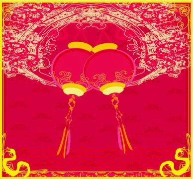 Lanterns will bring good luck and peace to prayer during Mid-Autumn Festival  Stock Illustration