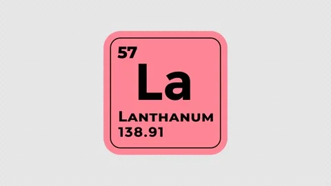 Lanthanum, chemical element of the periodic table graphic animation Stock Footage 312261287