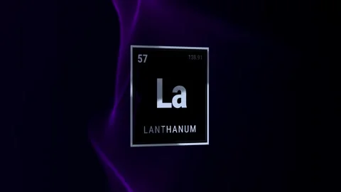 Lanthanum Chemical Element Periodic Table Symbol 3D Illustration 스톡 동영상 335881289
