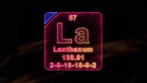 Lanthanum Element in periodic table Video stock 160893725