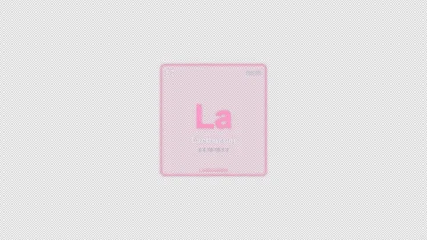 Lanthanum La Periodic Table Element Tile Labeled Animation Video Overlay Alpha 4 Vídeos de archivo 339368207