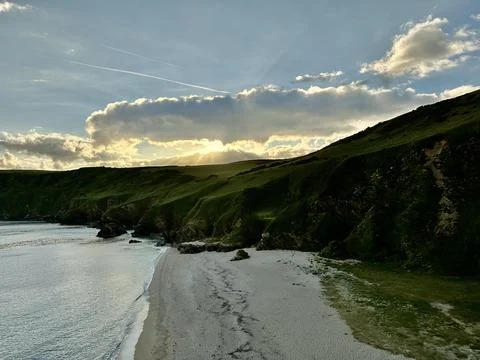 Lantic Bay Cornwall Sunset Foto stock