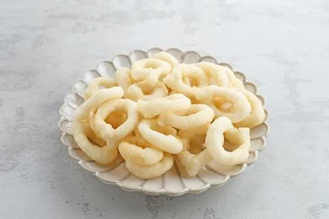 Lanting, is a kind of cracker snack made from cassava, Indonesian snack Stock Photos