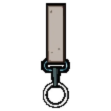 Lanyard key ring clip pixel art vector illustration Stock Illustration
