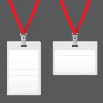 Lanyard with Tag Badge Holder. Vector Illustration. Stock Illustration